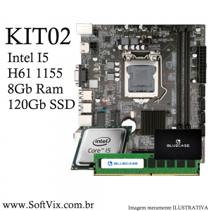 KIT02 - I5 2ª Gen H61-1155 8Gb 120Gb-SSD