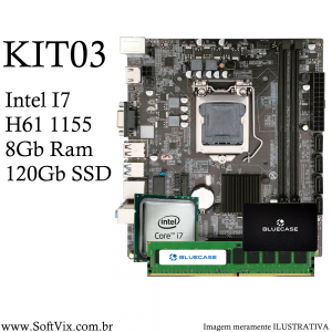 KIT03 - I7 2ª Gen H61-1155 8Gb 120Gb-SSD