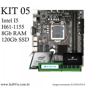 KIT05 - I5 3ªGen H61-1155 8Gb 120Gb-SSD