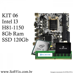 KIT06 - I3 4ª Gen H81-1150 8Gb 120Gb-SSD